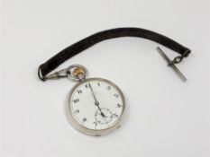 A silver open faced pocket watch
