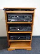 A Technics Stereo cassette deck RX-TR165 together with a receiver SA-160L,