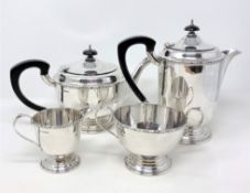 A George VI silver four-piece tea and coffee service,