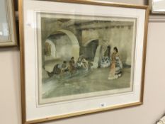 After William Russell Flint : Unwelcome Observers, reproduction in colours, signed in pencil,