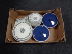 A box containing a J & G Meakin iron stone dinner service.