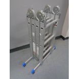 An aluminium folding multi function ladder.