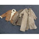 Three sheepskin coats.