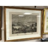 After Charles Cattermole : The Battle of Preston and Walton, etching, signed in pencil,