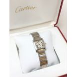 A lady's steel and gold Cartier Tank Francaise wristwatch, ref.