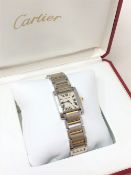 A lady's steel and gold Cartier Tank Francaise wristwatch, ref.