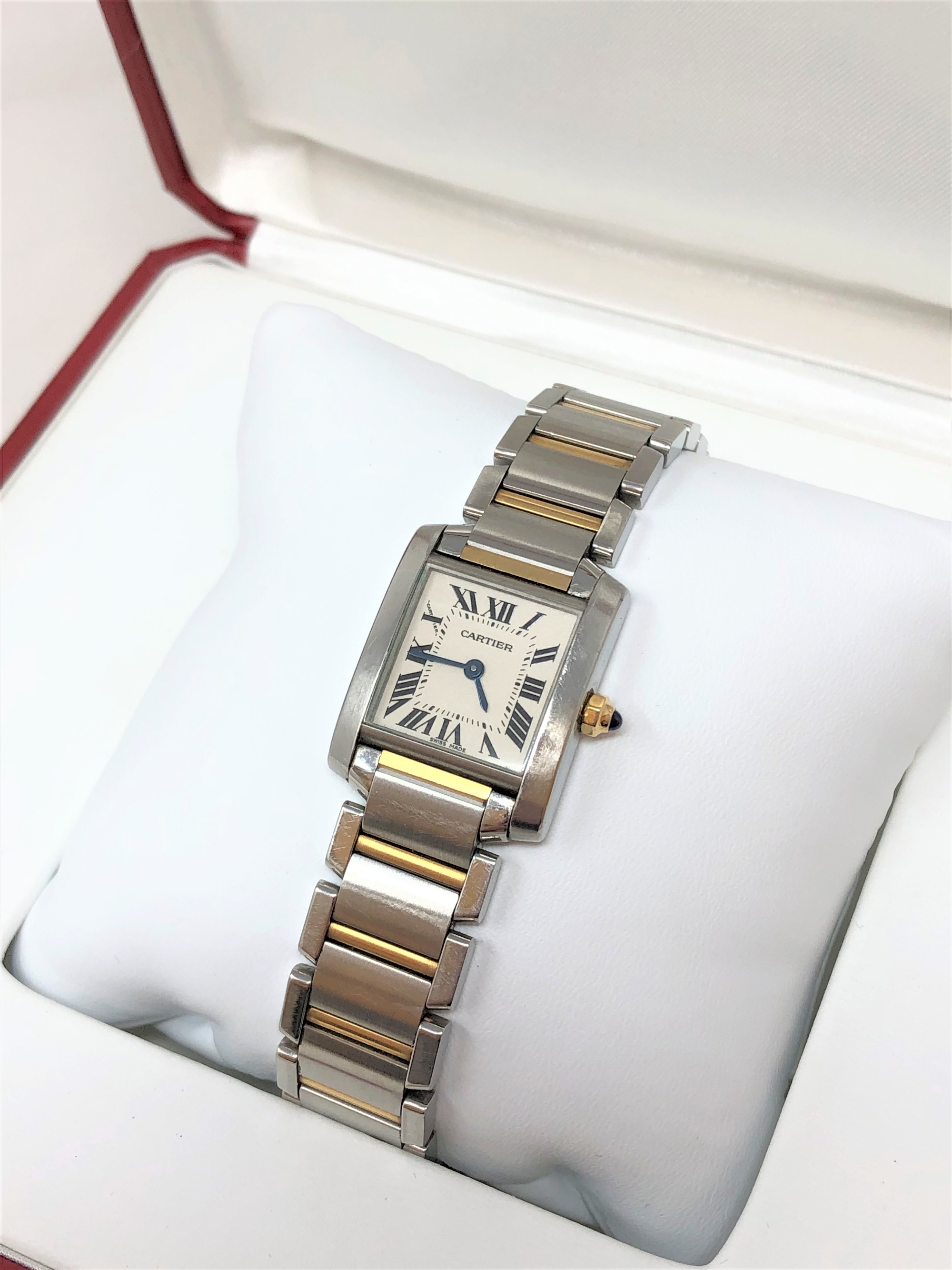 A lady's steel and gold Cartier Tank Francaise wristwatch, ref. - Image 2 of 7