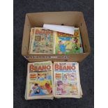 A box of late 20th century Beano comics