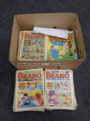 A box of late 20th century Beano comics
