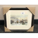After Tom MacDonald : The Tyne at Newcastle upon Tyne, reproduction in colours, signed in pencil,