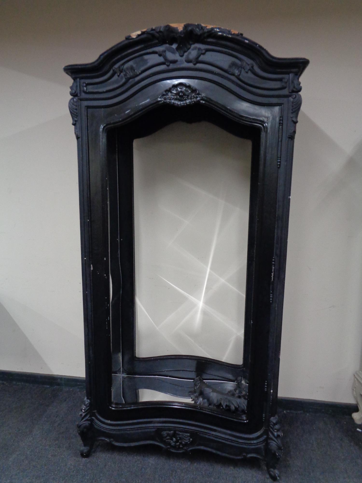A French style painted shop display cabinet (a/f) CONDITION REPORT: 109cm wide by