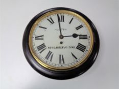 An early 20th century circular wall timepiece, later signed Walton,