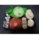 A tray of Royal Albert Country Walk Collection ornament, Wedgwood salt and pepper cellar,