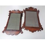 Two George III mahogany fretwork mirrors