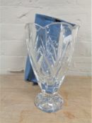 A boxed Waterford crystal marquis vase.