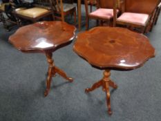 A pair of Italianate pedestal wine tables