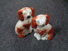 A pair of Staffordshire spaniels.