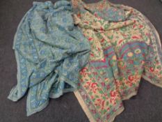 Two 20th century floral quilts.