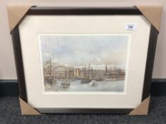 After Tom MacDonald : The Tall Ships, Newcastle, reproduction in colours, signed in pencil,