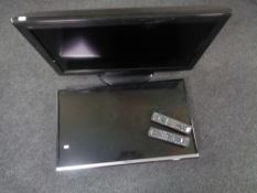 A Panasonic Viera 32'' LCD TV with lead and remote,