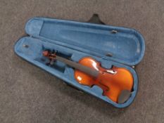 A Chinese violin in case (as found)