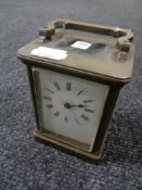 A French brass cased carriage clock