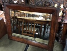 A nineteenth century mahogany bevelled mirror