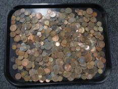 A large quantity of copper coins, antique and later examples, mostly British.