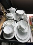 Two trays containing a quantity of Noritake tea and dinner china.