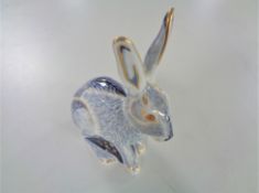 A Royal Crown Derby Starlight Hare paperweight with silver stopper.