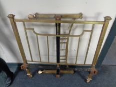 A 3' 6" antique brass bed frame