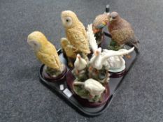 A tray containing six Juliana and Leonardo Collection bird ornaments.