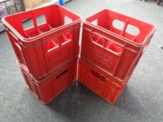 Four plastic Scottish and Newcastle breweries crates.