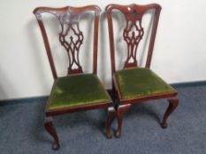 A pair of mahogany Queen Anne style dining chairs