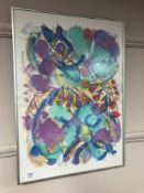 Continental school : Abstract study in chalk, signed in pencil, 41 x 58, framed.