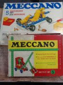 Two boxed vintage Airfix Meccano sets together with three further vintage jigsaws.