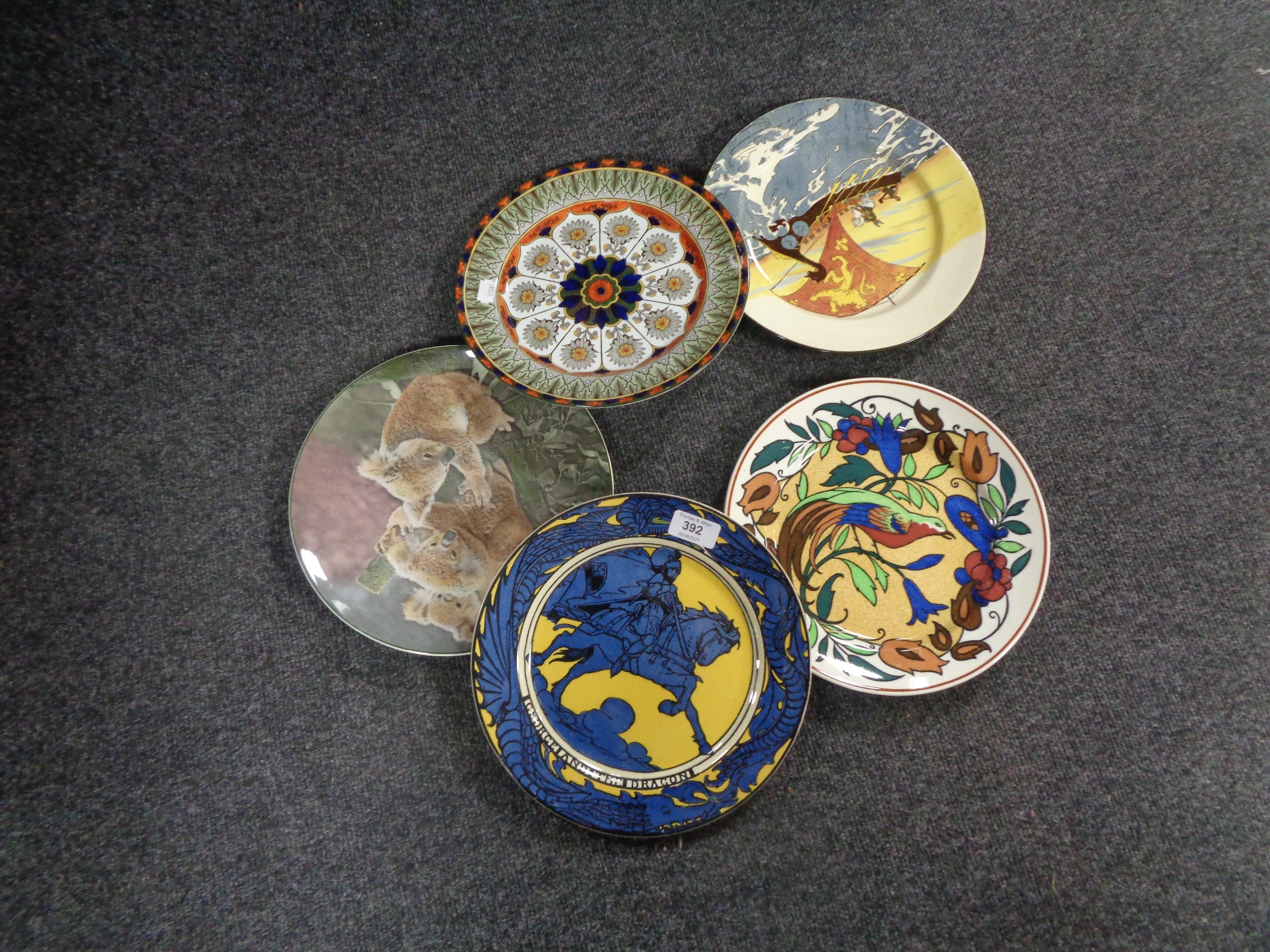 Five Royal Doulton cabinet/wall plates