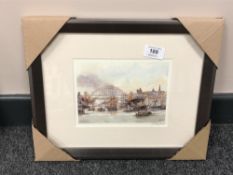 After Tom MacDonald : The Tyne at Newcastle upon Tyne, reproduction in colours, signed in pencil,