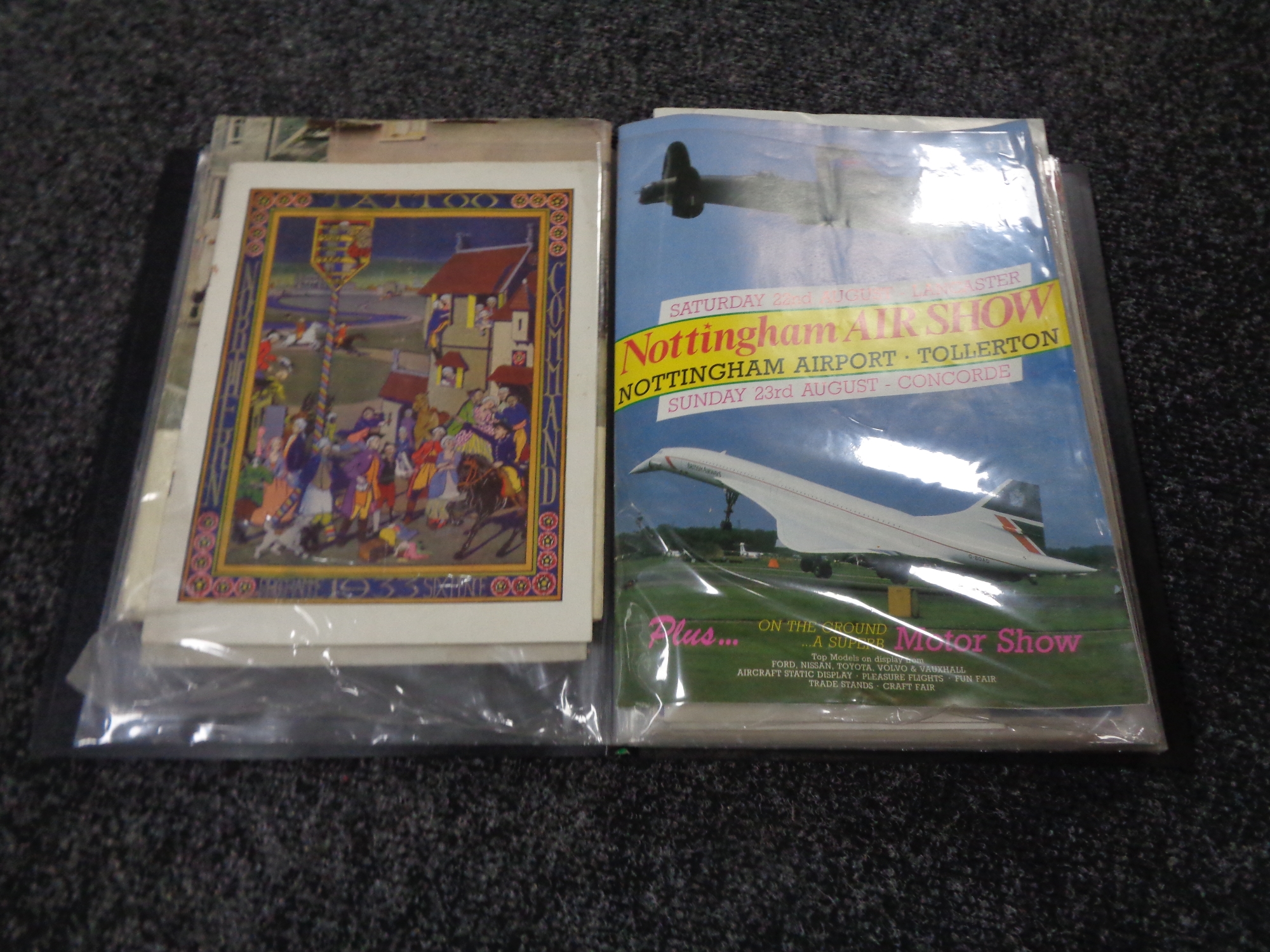 A folder containing programmes to include Festival of Britain, Nottingham Air Show,