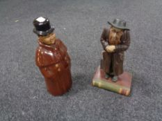 An Aynsley Dickens Series figure, Fagin, together with a Royal Doulton china decanter.