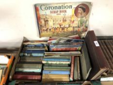 A box of 20th century books, novels, magazines relating to motoring and car mechanics,