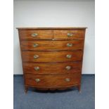 A Regency mahogany bow fronted six drawer chest.