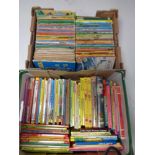 Two boxes of mid 20th century and later children's books to include Ladybird books, Rupert the Bear,