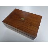 A 19th century satin wood fitted writing slope with ink well