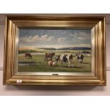 Niels Christiansen : Cattle in a field, oil on canvas, signed,