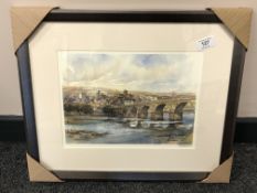 After Tom MacDonald : Hexham on Tyne, reproduction in colours, signed in pencil, 21 cm by 30 cm,