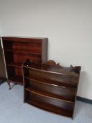 Two sets of twentieth century open bookshelves