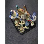 A tray of ten 20th century Dutch lustre figures of animals