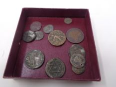 A box of Roman coins