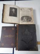 Two 19th century family bibles together with a further 19th century volume 'Day of Rest'.